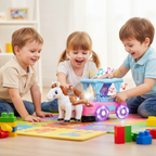 Cartoon Flash Carriage Musical Toy – Light & Sound Fun for Kids