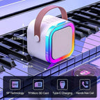 Portable Bluetooth Karaoke Speaker with RGB Lights – Mini Wireless Speaker for Kids, Family Parties & Karaoke Fun | Rechargeable Battery (Without Mic)