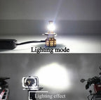 M3 LED Motorbike Headlight Bulb with Cooling Fan – 55W 3-Color Flash (White/Yellow/High Beam) Waterproof Universal Fit