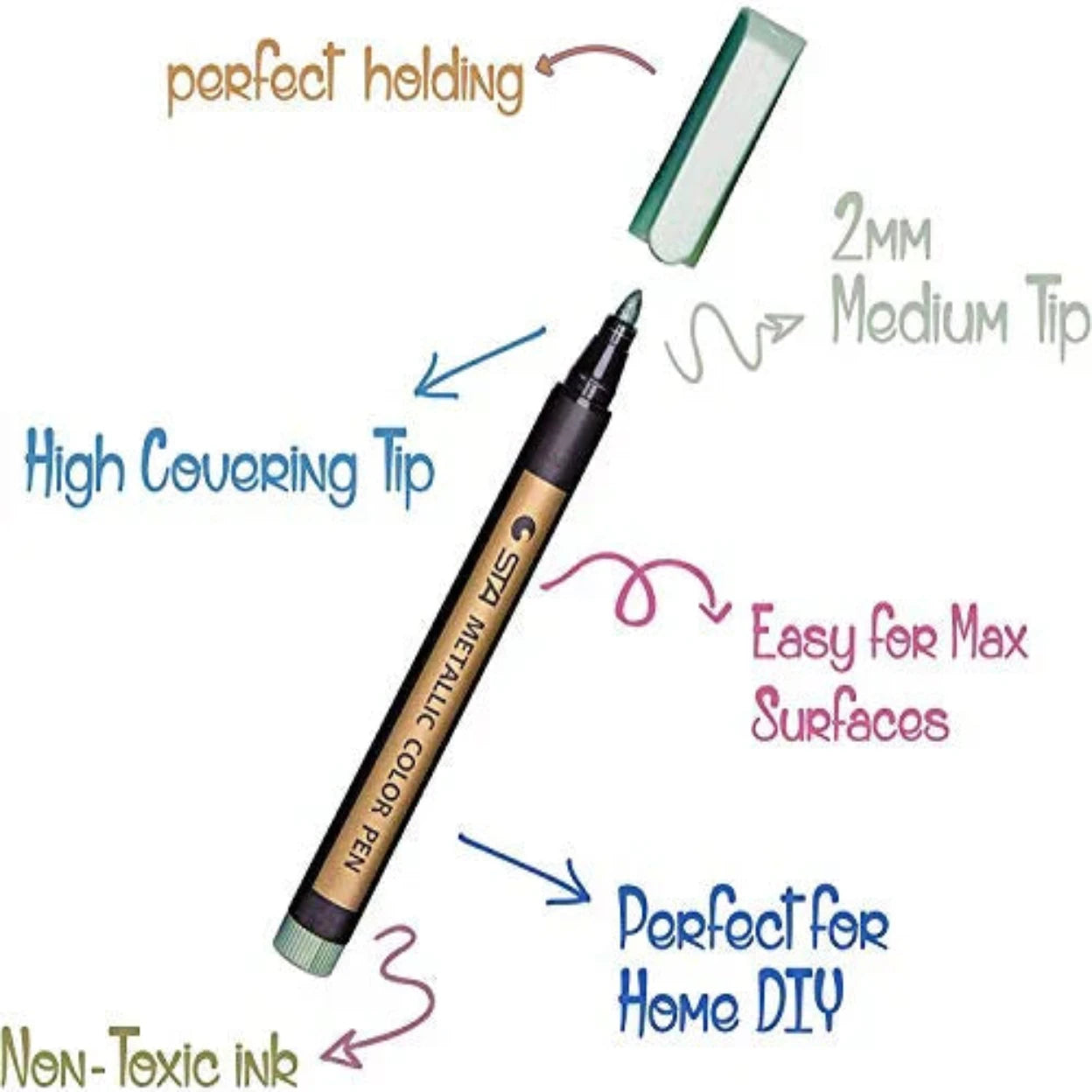 STA Permanent Metallic Paint Markers