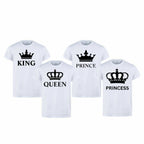 Combo Of King, Queen, Prince & Princes Style White T-Shirt with Cute Design – Best Quality T-Shirts For Girls | T-Shirt For Women – T-Shirt For Boy | T-Shirt For Men – Large