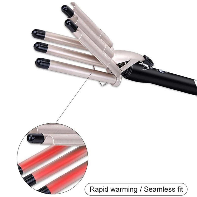 Hair Curler, Triple Barrel 15mm Ceramic Hair Waver Styling Tool
