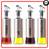 Olive Oil Dispenser Bottle Glass Stainless Steel | Oil and Vinegar Cruet Set | Leak-Proof Kitchen Glass Oil Bottle | 300ml Cooking Oil Vinegar Sauce Bottle with Dropper | Transparent Oil Pot for BBQ Baking Frying Salad