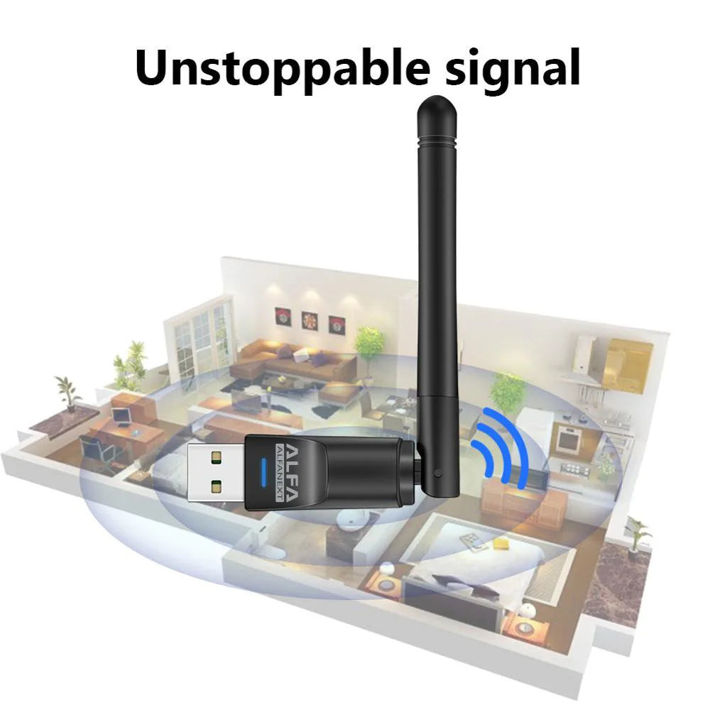 ALFA USB WiFi Adapter W114 with External Antenna for PC and Laptop