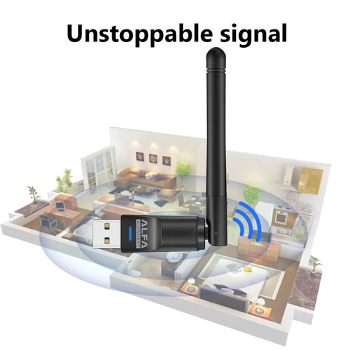 ALFA USB WiFi Adapter W114 with External Antenna for PC and Laptop