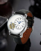 Men’s Watch Analog Leather Wrist Watch – Elegant Quartz Watch with Double Strap & 3ATM Waterproof ( Random Color )