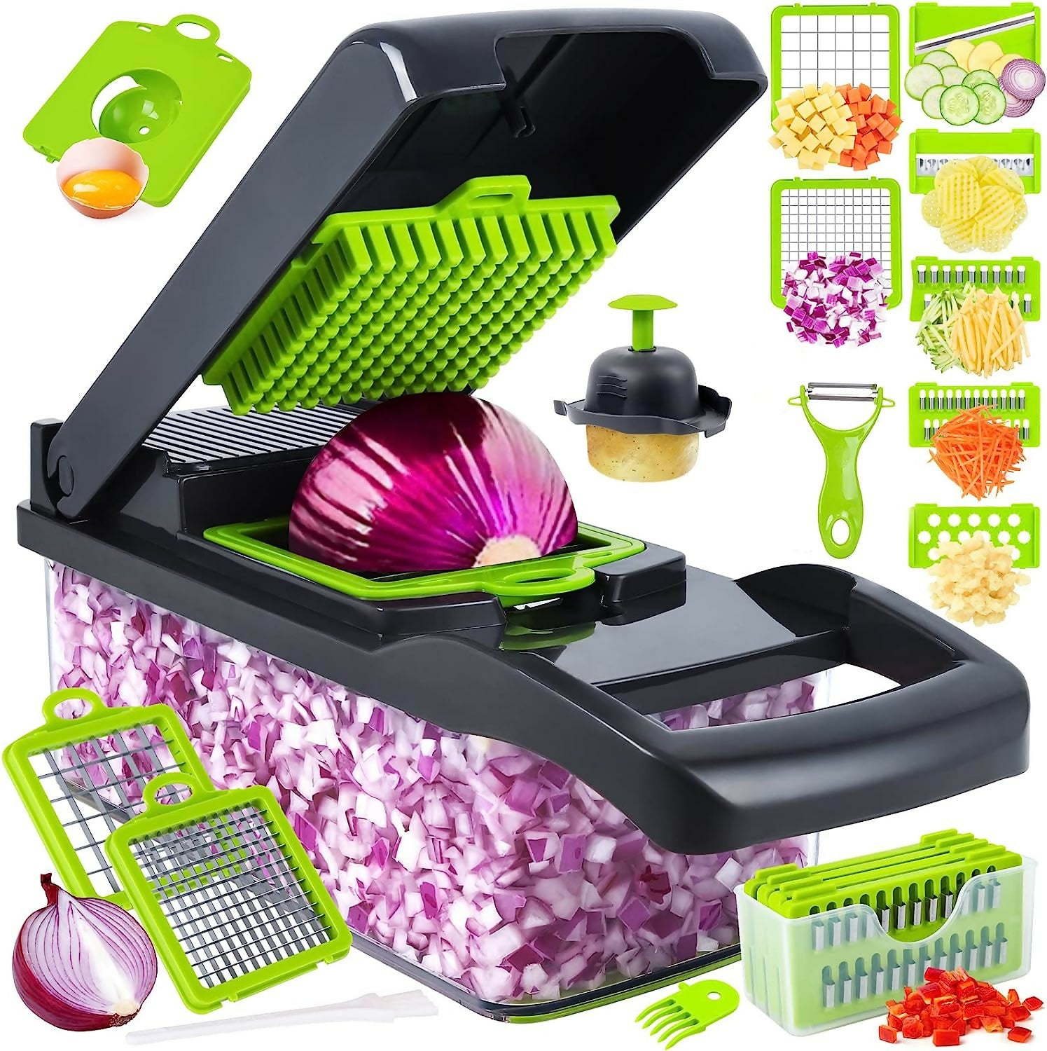 16-in-1 Multifunctional Vegetable & Fruit Slicer with Basket