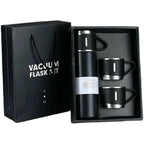 3-Cup 500ml Double-Wall Stainless Steel Vacuum Flask Set – Hot & Cold Travel Thermos