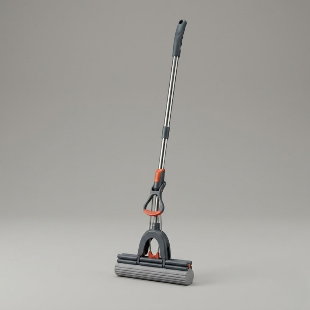 Self-wringing sponge mop
