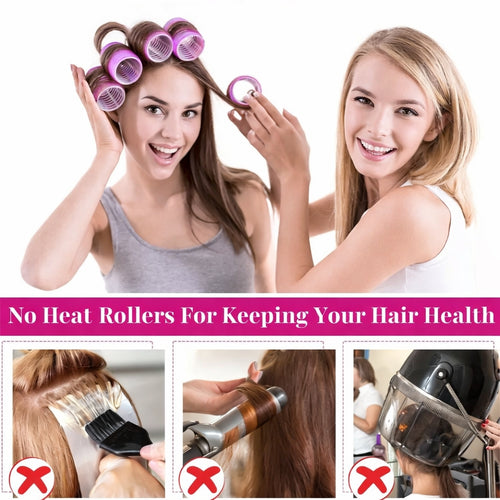 Self Grip Hair Rollers for Easy Curling and Styling - Pack of 12