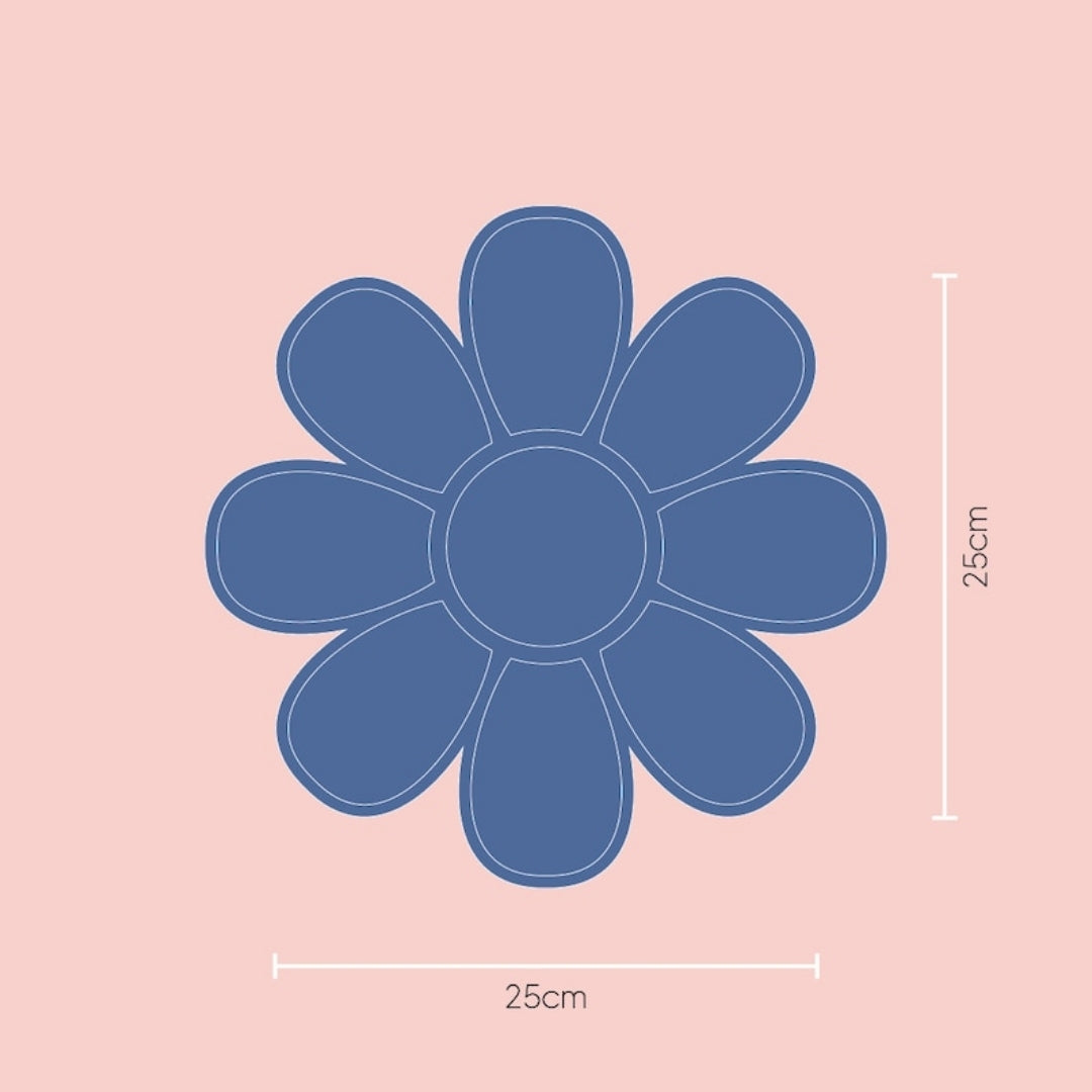 Shatterproof Silver Mirror Flower Wall Art for Kids Room
