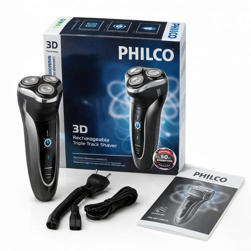 Shaver, Rechargeable Electric with 3D Floating Heads