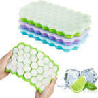 Silicon Ice Cube Tray With Lid 36-Cube Honeycomb Mold