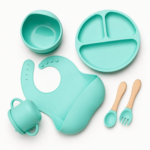 Silicone Baby Feeding, BPA Free Suction Plate Bowl - Set 6 Piece