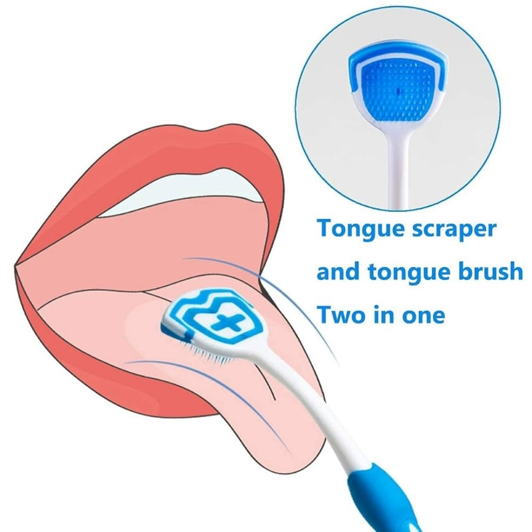 Silicone Tongue Cleaner Brush Soft Bristles Fresh Breath Oral Care Tool - 3Pcs