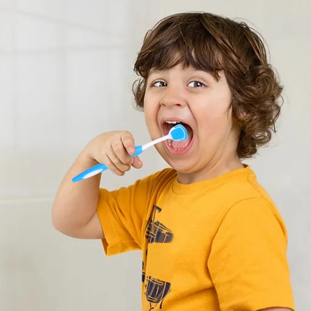 Silicone Tongue Cleaner Brush Soft Bristles Fresh Breath Oral Care Tool - 3Pcs