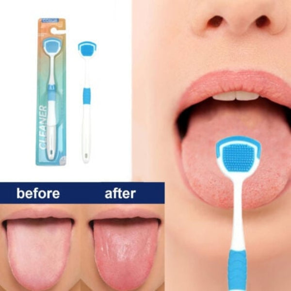 Silicone Tongue Cleaner Brush Soft Bristles Fresh Breath Oral Care Tool - 3Pcs