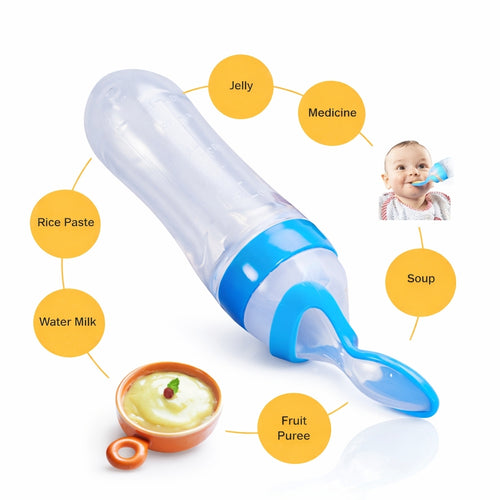 Silicone Baby Spoon Feeder Bottle