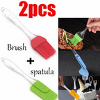Silicone Spatula and BBQ Oil Brush Set Heat Resistant Cooking Tools