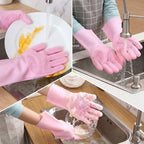Silicone Washing Full Finger Gloves