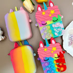 Silicone unicorn bag with long strap