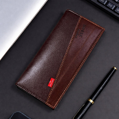 Slim Black Long Wallet With 14-Slot Card Storage Set