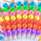 Smiley Face Rainbow Pencils, Cute Writing Pencils for School and Gifts - 12 pcs