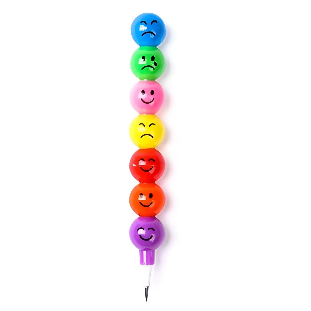 Smiley Face Rainbow Pencils, Cute Writing Pencils for School and Gifts - 12 pcs