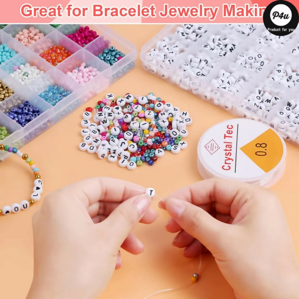 Kitty & Flower Beads Set, for Kids & DIY Crafting