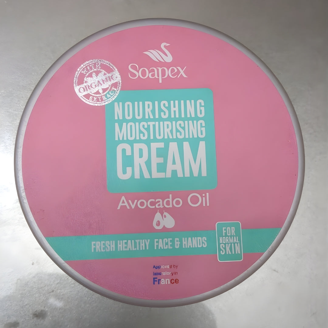 Soapex Moisturizing Cream with Avocado Oil, Hydrating Face and Hand Cream