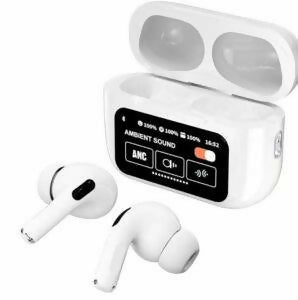 A9 Pro Earbuds With Anc Technology Sleek Matte Black Design Led Indicator Built In Screen And Clear Sound Quality – Black