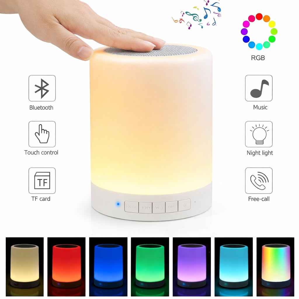 Speaker, Touch Lamp Bluetooth with LED Color Light