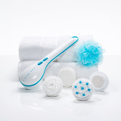 Spin Body Brush Long Handle Shower Brush with Dual Speed Cleaning
