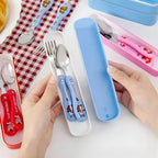 Spoon Fork, Portable, Stainless Steel Travel Cutlery with Case for Kids