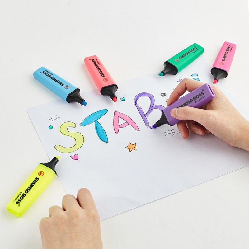 Stabilo Boss Original Highlighter, 5mm Chisel Tip, Vibrant Ink, for Precise Highlighting