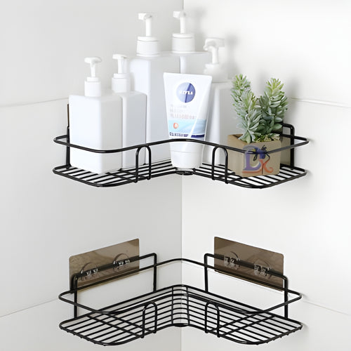 Stainless Steel Corner Bathroom Shelf Wall Mounted Storage Rack