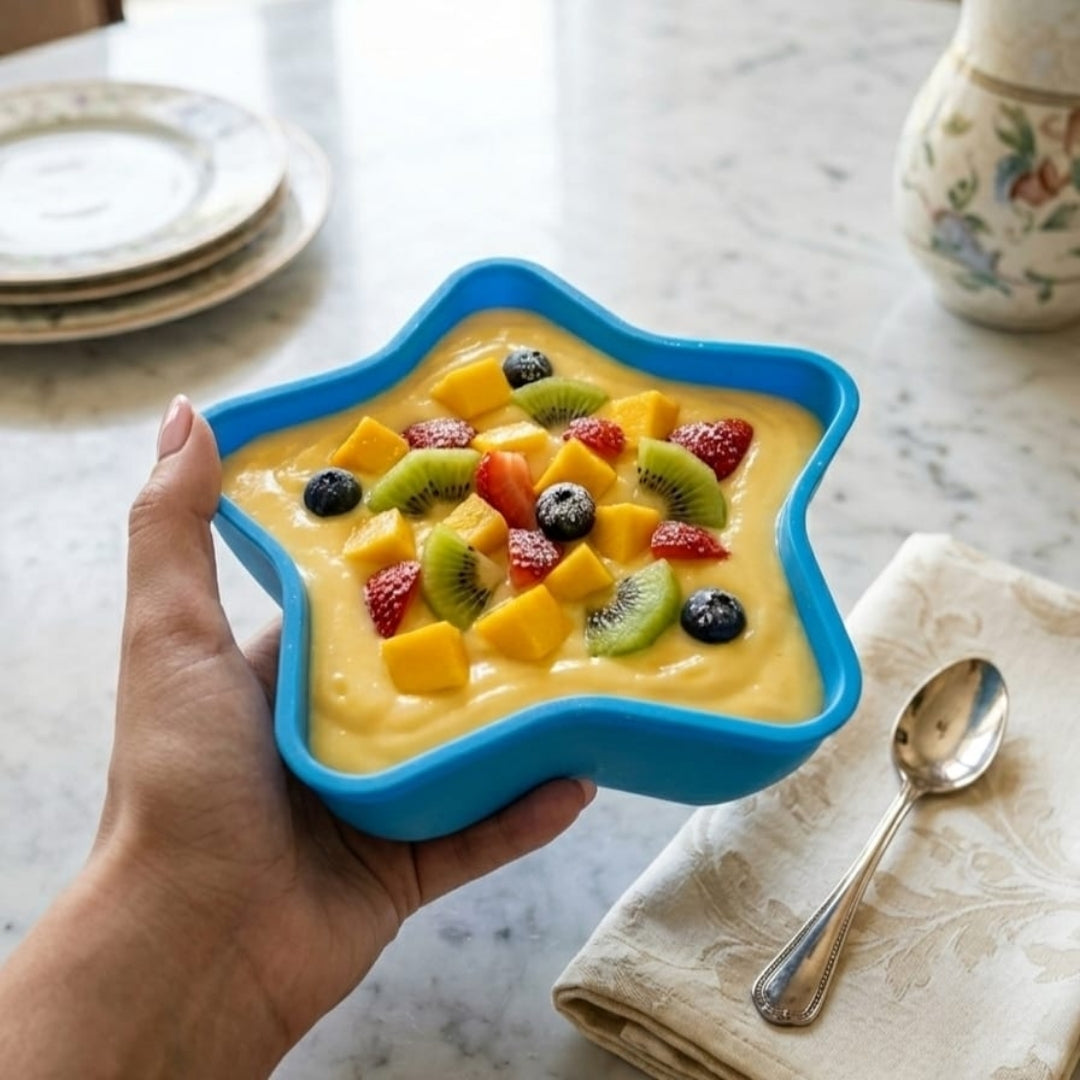Star shaped custard dessert bowl
