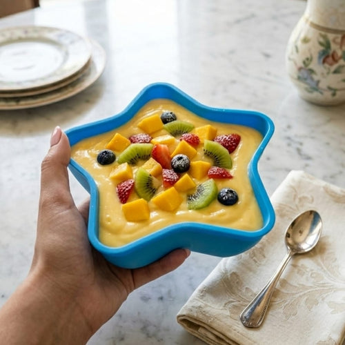 Star shaped custard dessert bowl