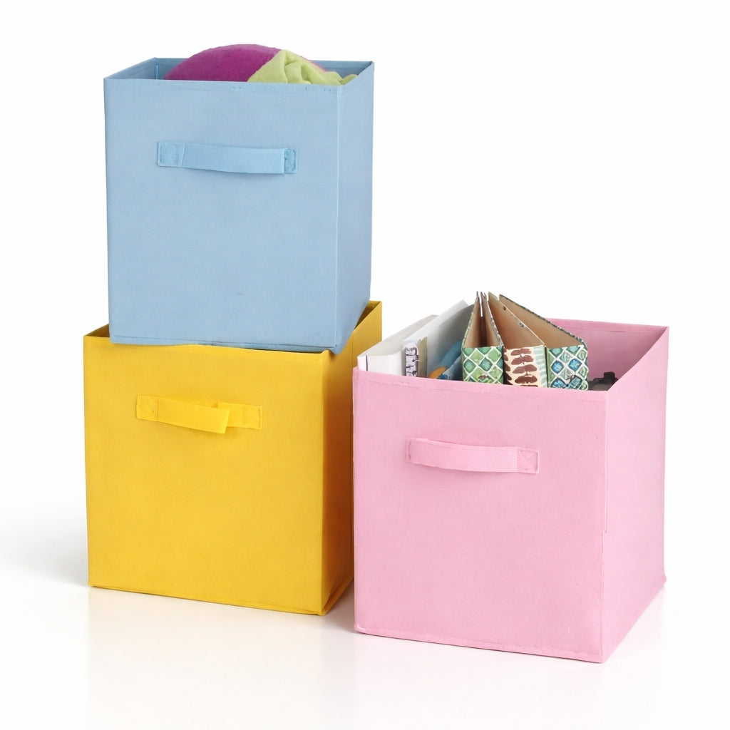 Storage Box, Foldable Canvas with Divider Grey Organizer Basket