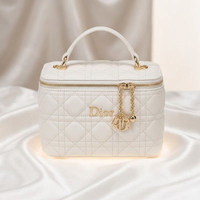 Storage Organizer, Imported Synthetic Leather Beauty Bag White Makeup