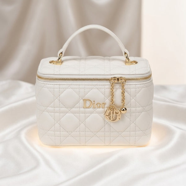 Storage Organizer, Imported Synthetic Leather Beauty Bag White Makeup