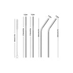 Straw, Reusable Stainless Steel with Cleaning Brush