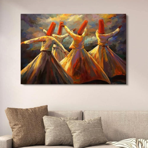 Sufiyana Contemporary Abstract Canvas Wall Art with Double Tape