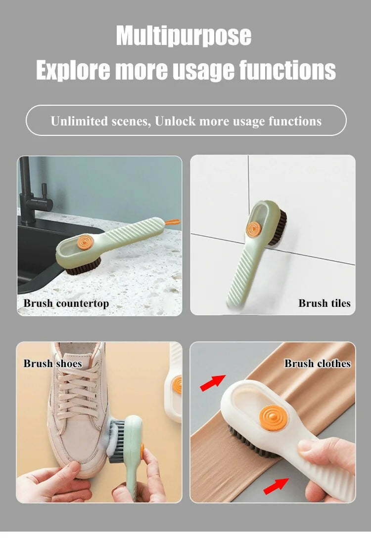Multi-purpose Shoe Brush Soft Bristle Automatic Liquid Long Handle Cleaning Brush Clothes Board Brush Household Cleaning Tools