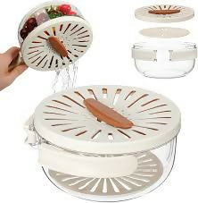Fruit & Vegetable Drain Basket | Fruit Washing Basket With Lid Portable | Kitchen Storage Box and Container