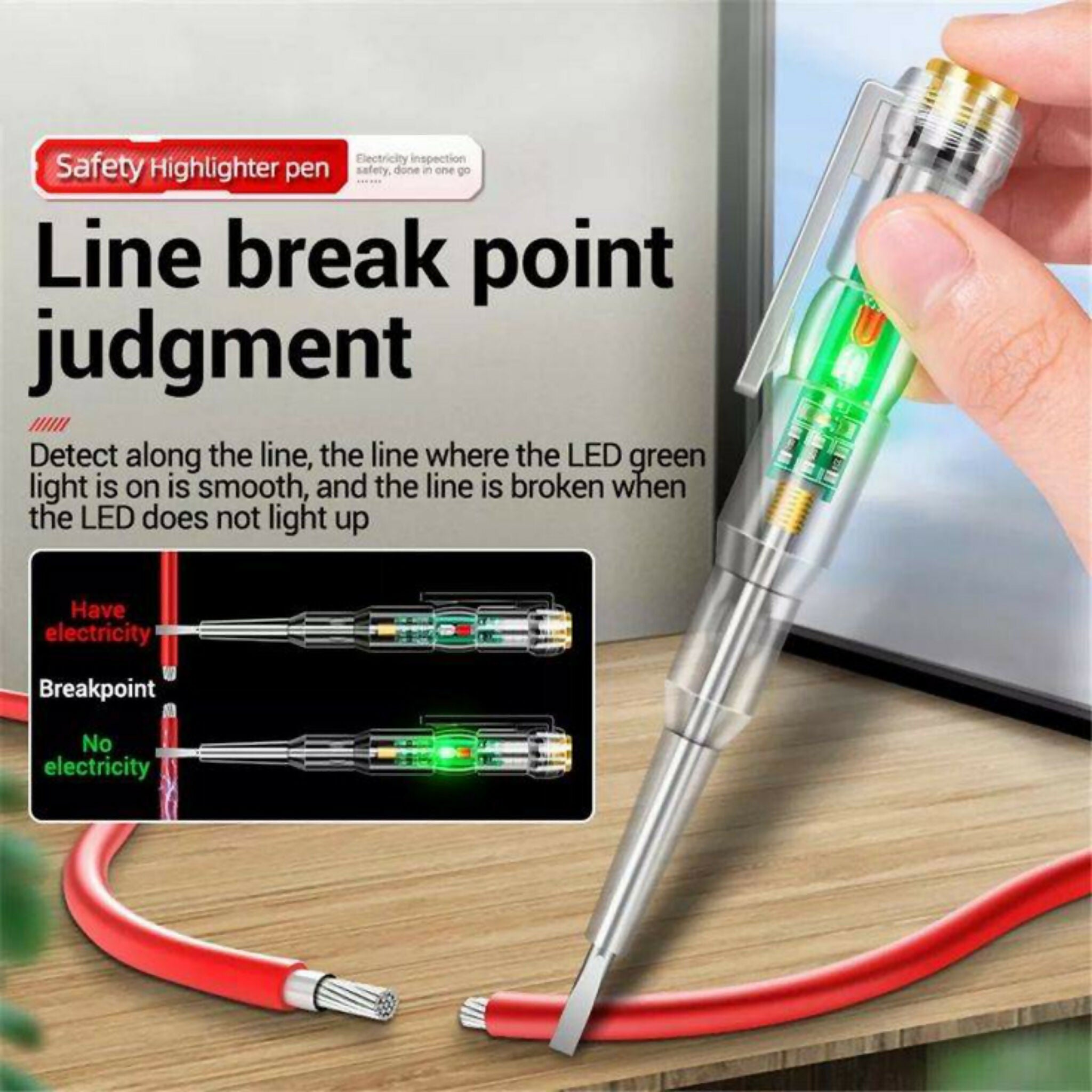 Smart Electric Voltage Tester Pen with Screwdriver | AC/DC Circuit Tester with LED Indicator
