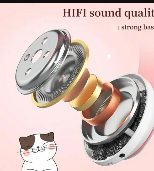 Cat Ear Bluetooth Headphones Pink With LED Light