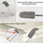 Grey Flexible Microfiber Duster – Bendable Long Reach Cleaning Brush for Home & Office