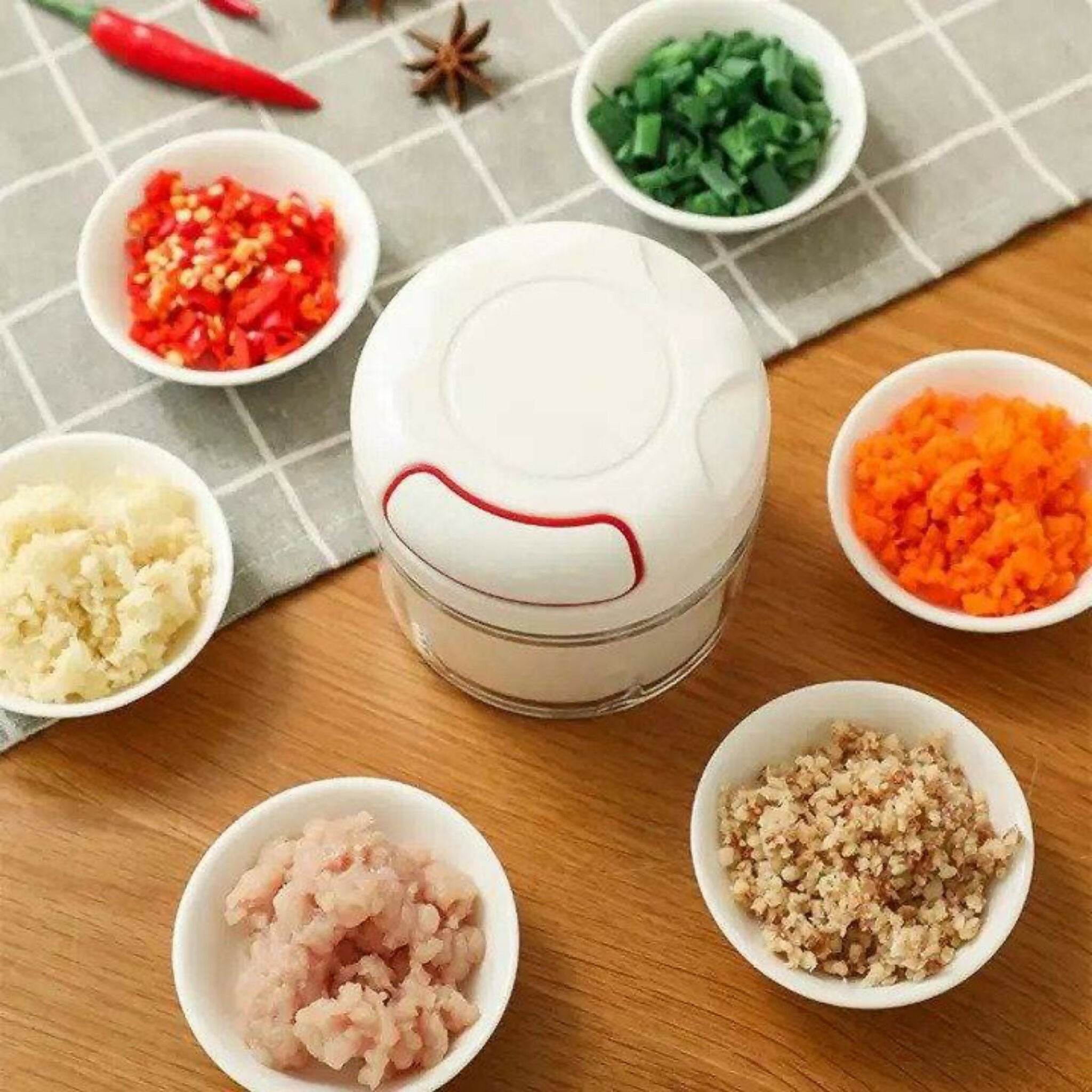 Mini Speedy Chopper Manual Hand Pull | Garlic, Vegetable, Fruit & Meat Slicer