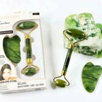 Jade Roller Facial Massager | Manual | With Gua Sha Tool | Natural Skincare | Relax & Refresh